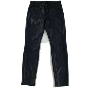 7 For All Mankind 27 Black Snakeskin Skinny Pants